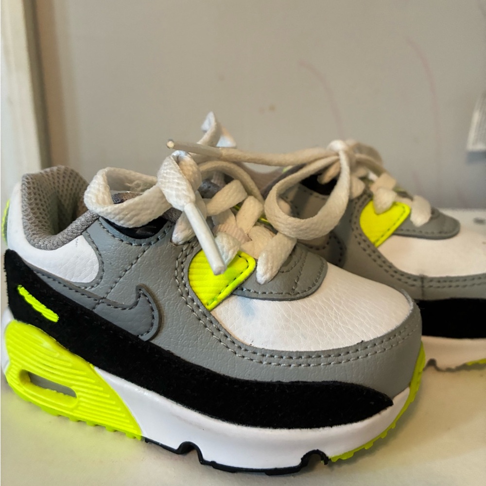 Kids Gray and Neon Green Sneakers